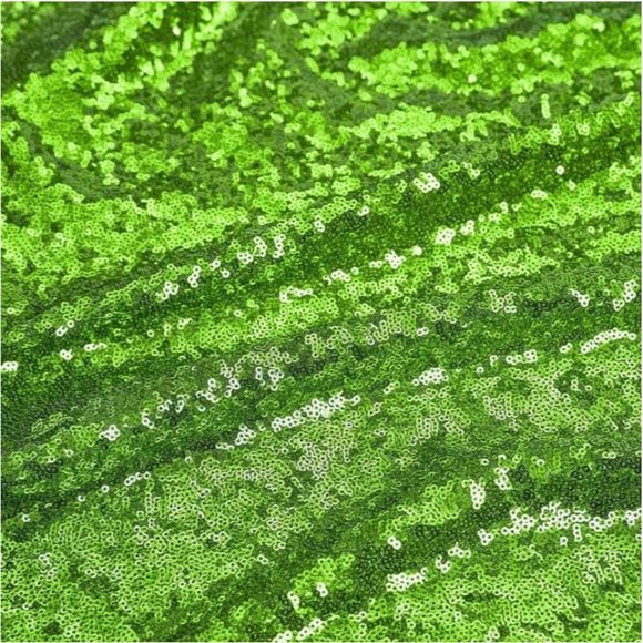 Lime Light Green Sequin Tablecloth 50x80” Rectangle Wedding Linen - Picture 3 of 3